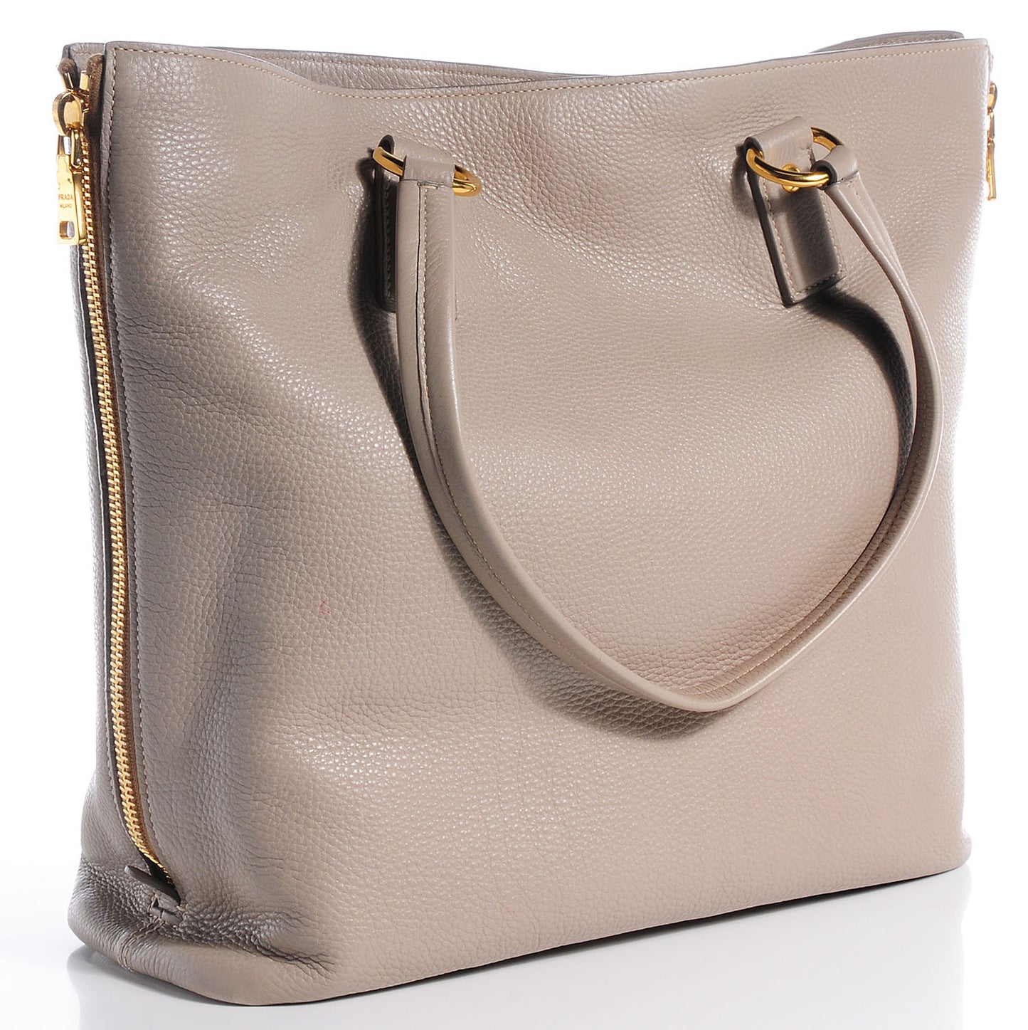 Vitello Daino Side Zip Tote Pomice