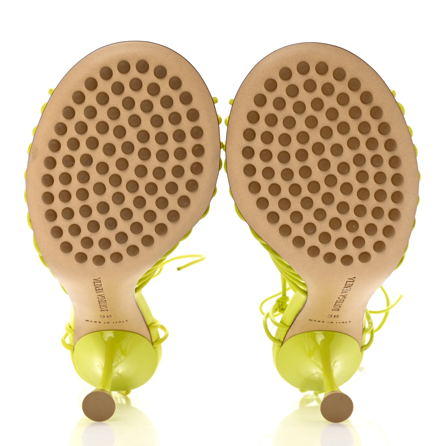 Bottega Veneta Nappa Dot Ankle Tie Sandals 36 Kiwi 5 of 8