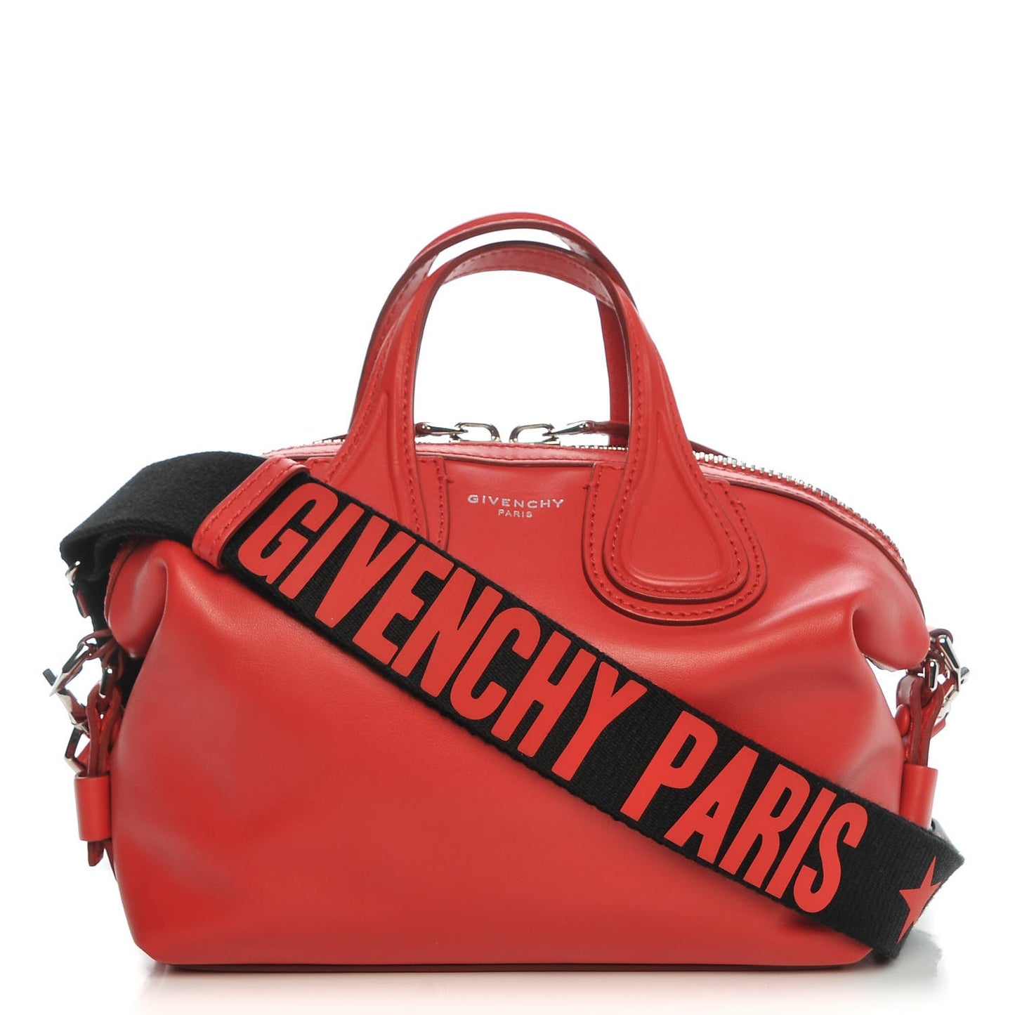 Calfskin Micro Nightingale Logo Strap Red