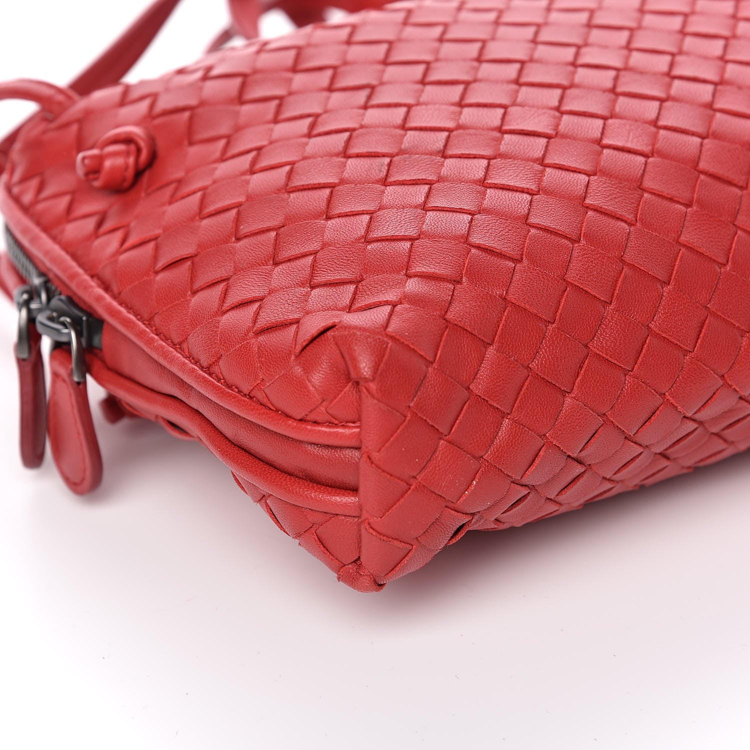 Bottega Veneta Nappa Intrecciato Nodini Crossbody Messenger Red 8 of 10