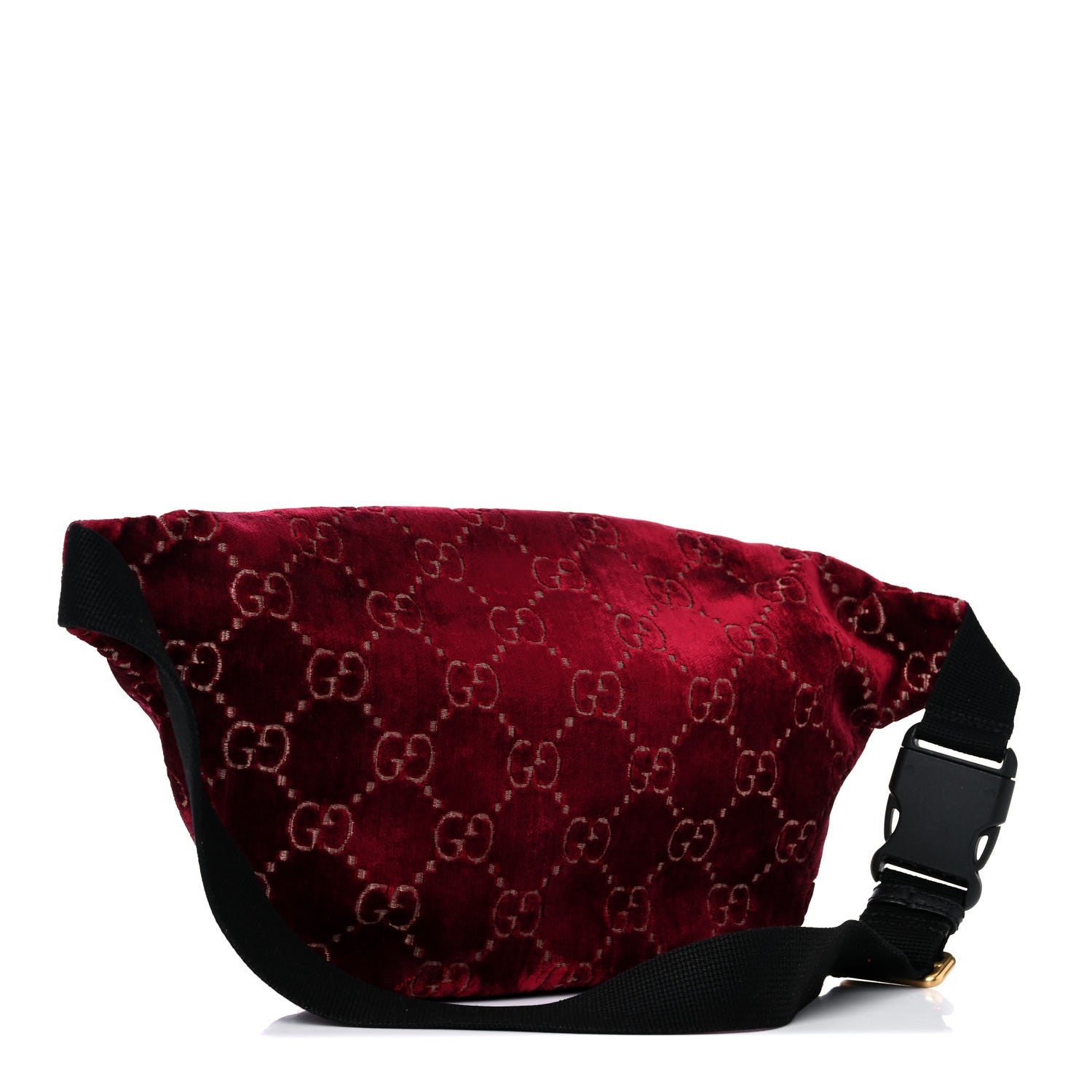 Gucci GG Monogram Velvet Belt Bag Red Cipria 3 of 14
