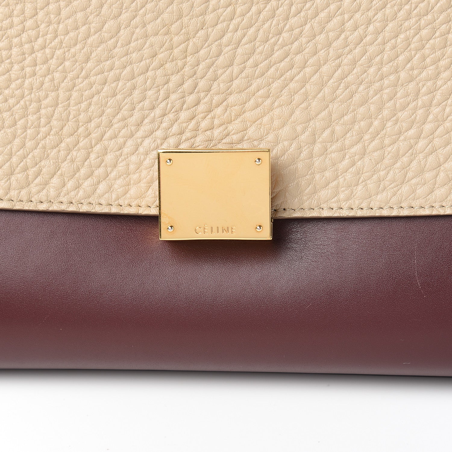 Celine Bullhide Calfskin Grained Nubuck Small Tri-Color Trapeze Medium Chamois 11 of 14