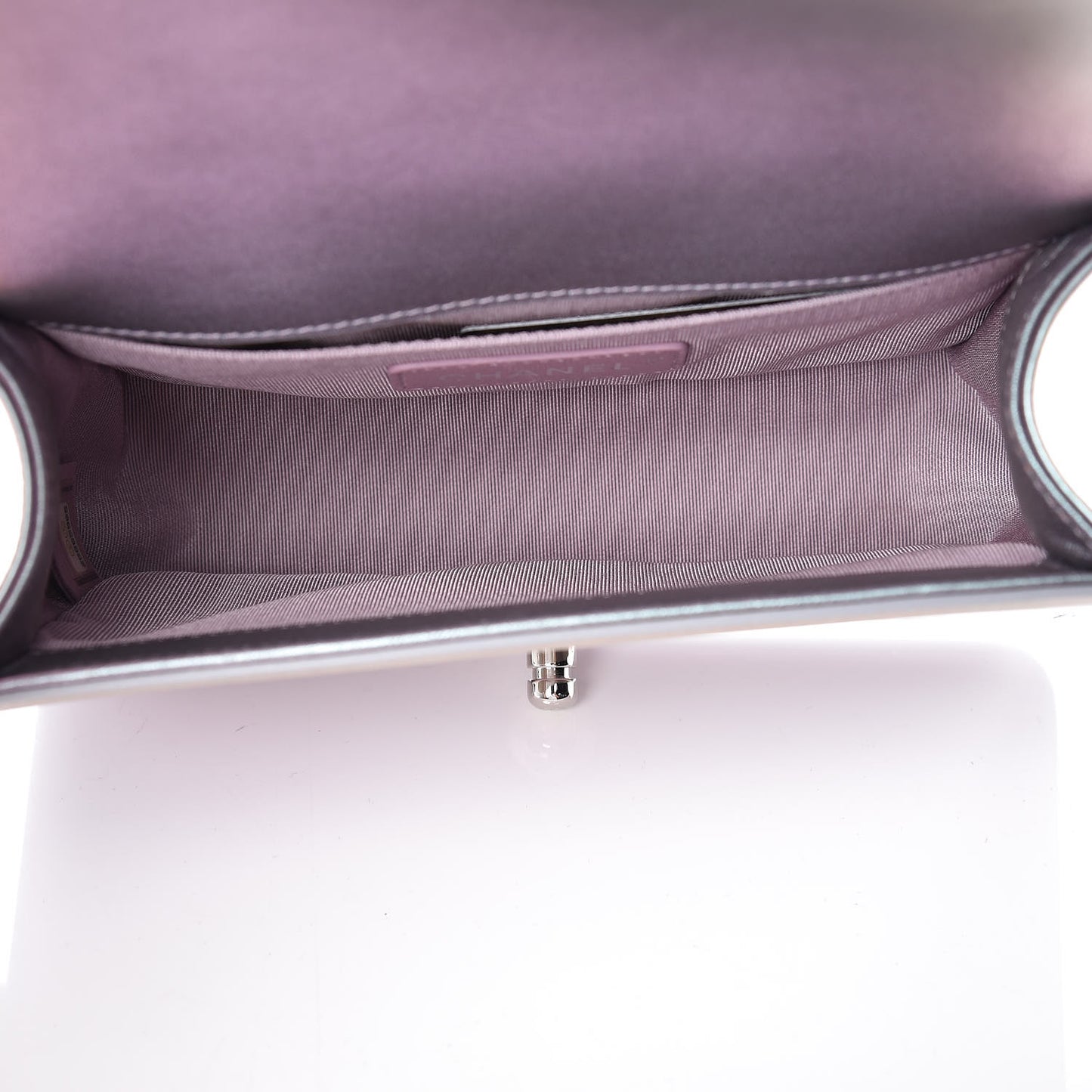 Iridescent Patent Calfskin PVC Quilted Small Boy Flap Light Purple