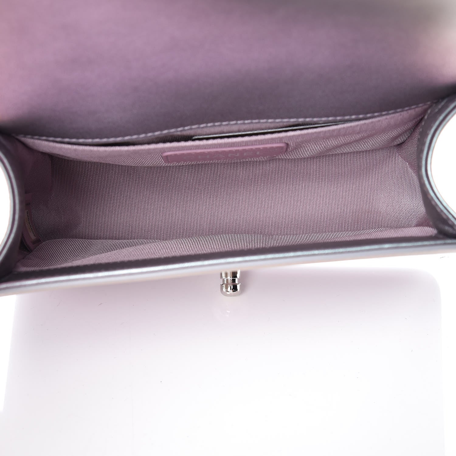Chanel Iridescent Patent Calfskin PVC Quilted Small Boy Flap Light Purple 7 of 10