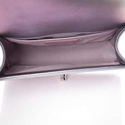 Chanel Iridescent Patent Calfskin PVC Quilted Small Boy Flap Light Purple 7 of 10