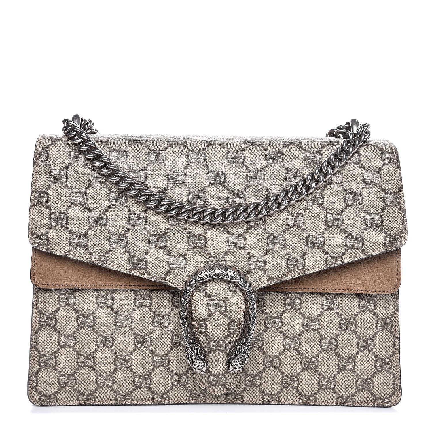 Gucci GG Supreme Monogram Medium Dionysus Shoulder Bag Taupe 1 of 10