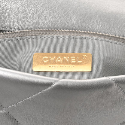 Chanel Metallic Goatskin Quilted Medium Chanel 19 Flap Silver 6 of 11