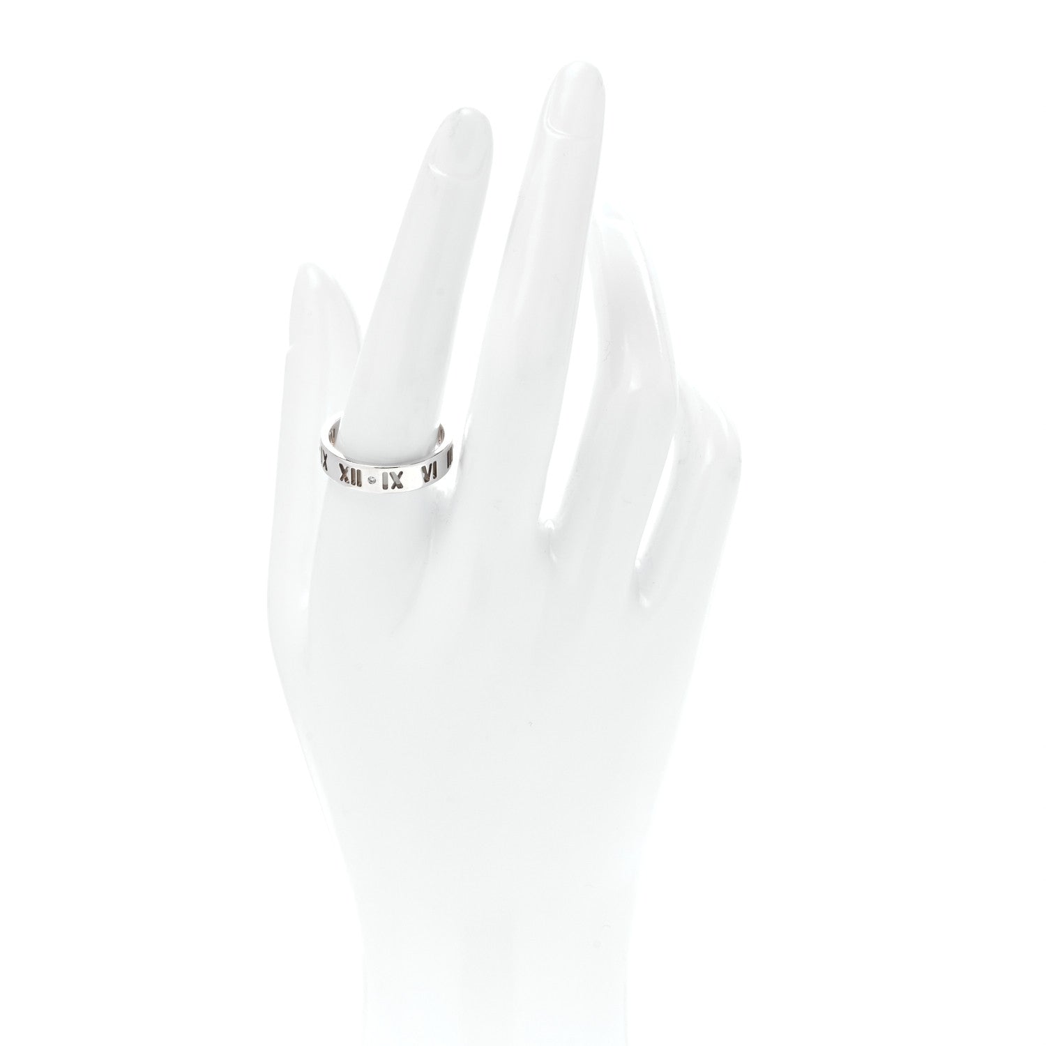 Tiffany 18K White Gold Diamond Atlas Pierced Ring 2 of 4