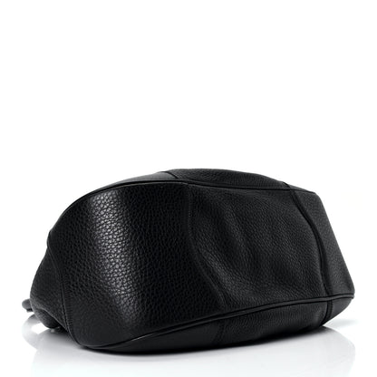 Prada Vitello Daino Pushlock Flap Shoulder Bag Black 3 of 4