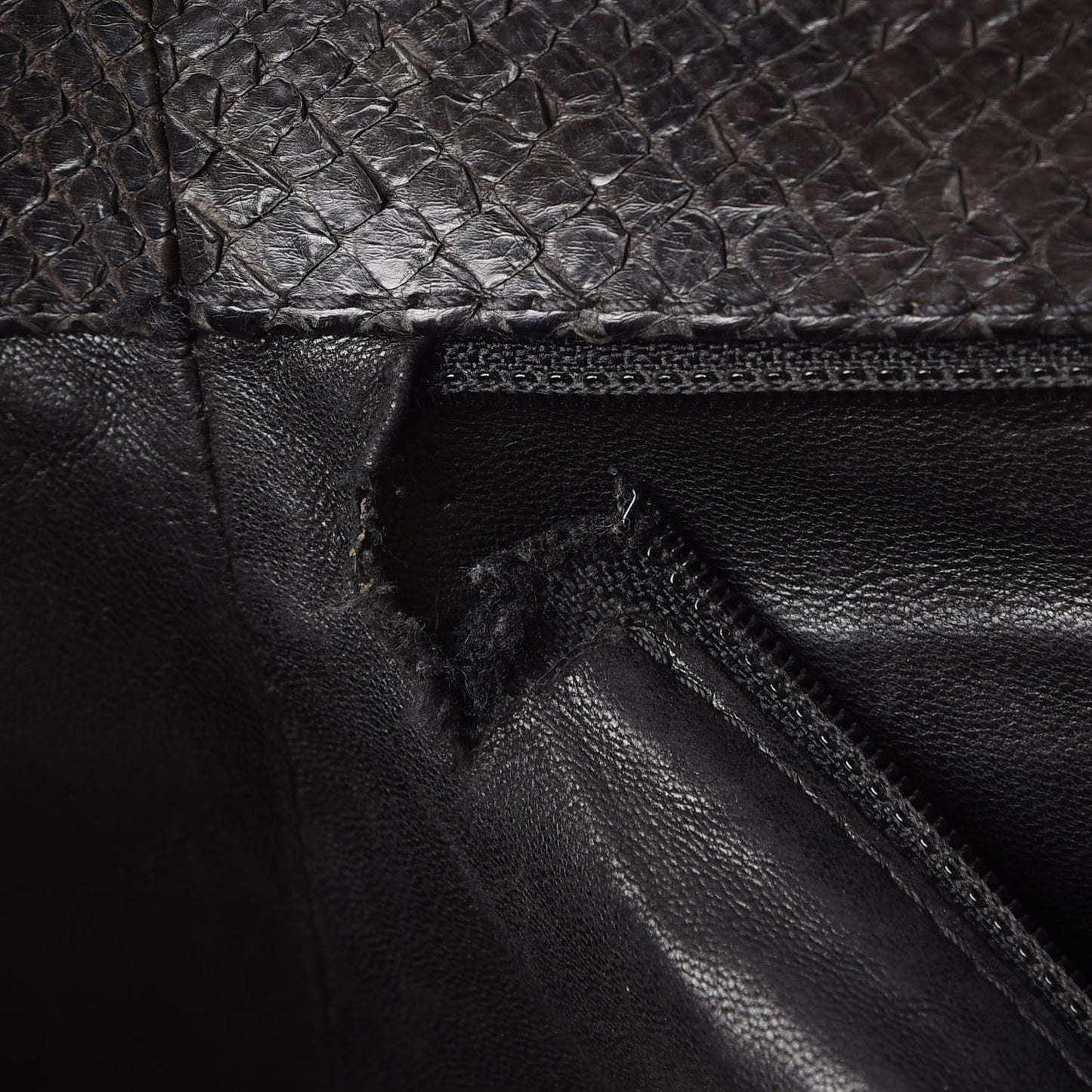 Python Executive Cerf Shopper Tote Black