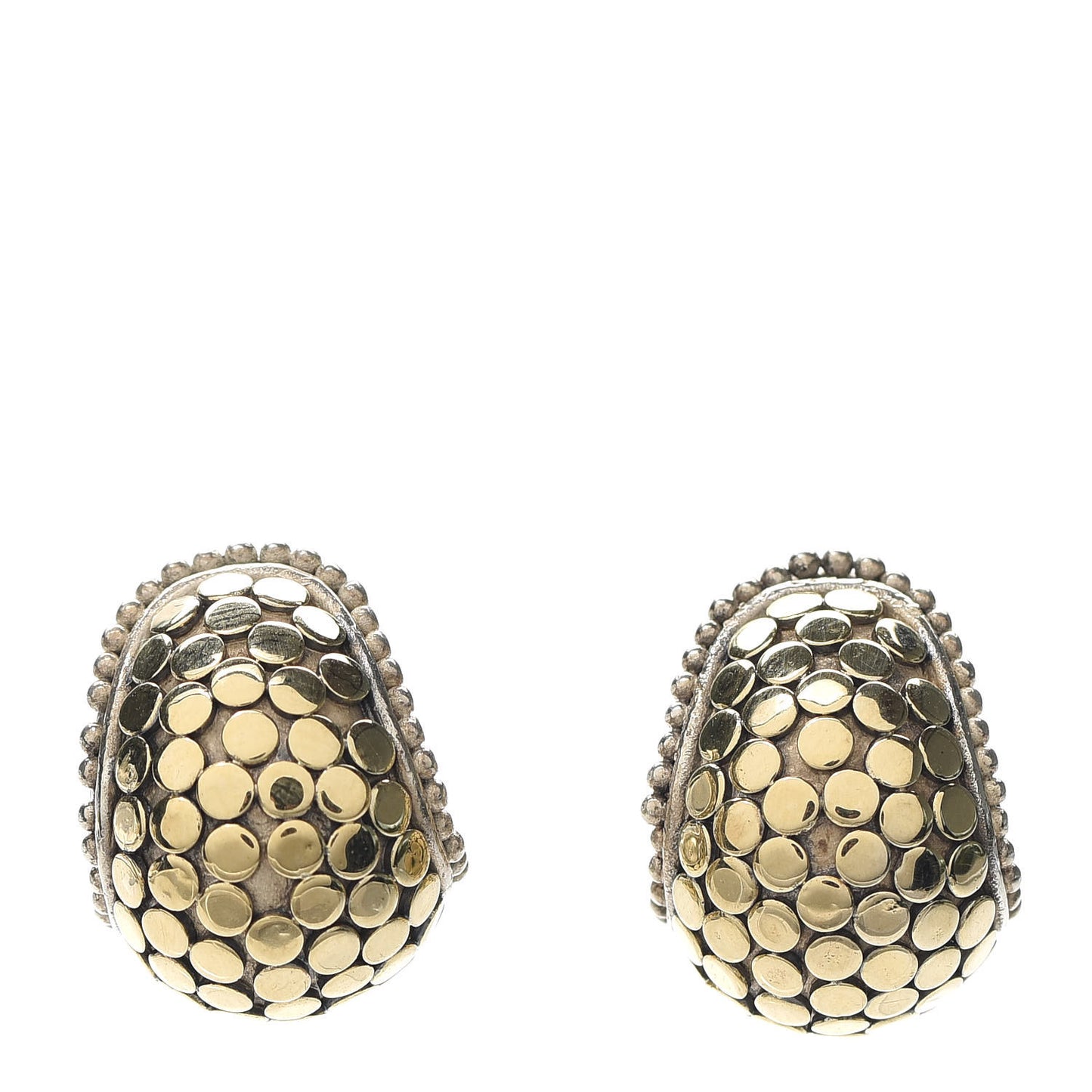 Sterling Silver 18K Yellow Gold Buddha Belly Dot Earrings