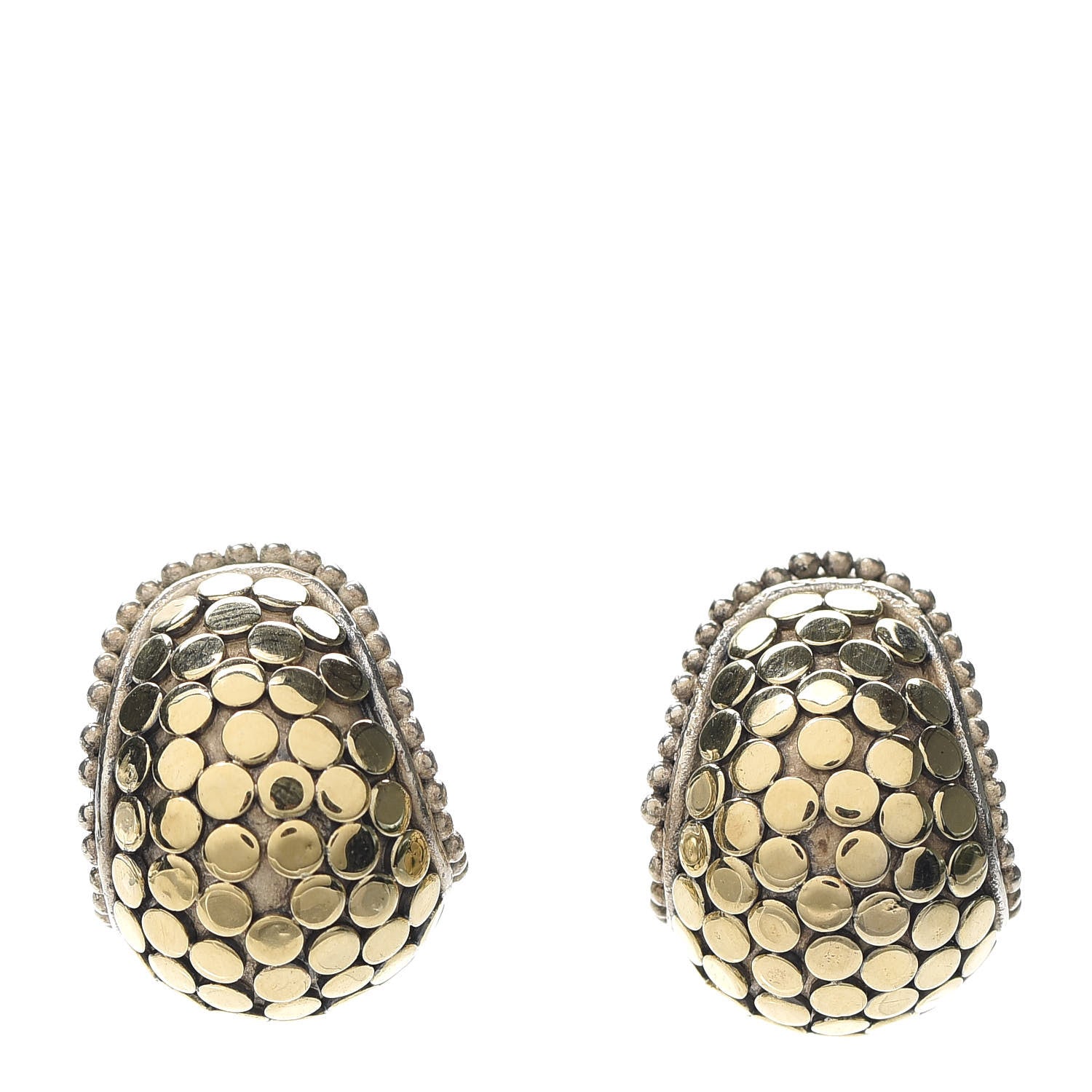 John Hardy Sterling Silver 18K Yellow Gold Buddha Belly Dot Earrings 1 of 6