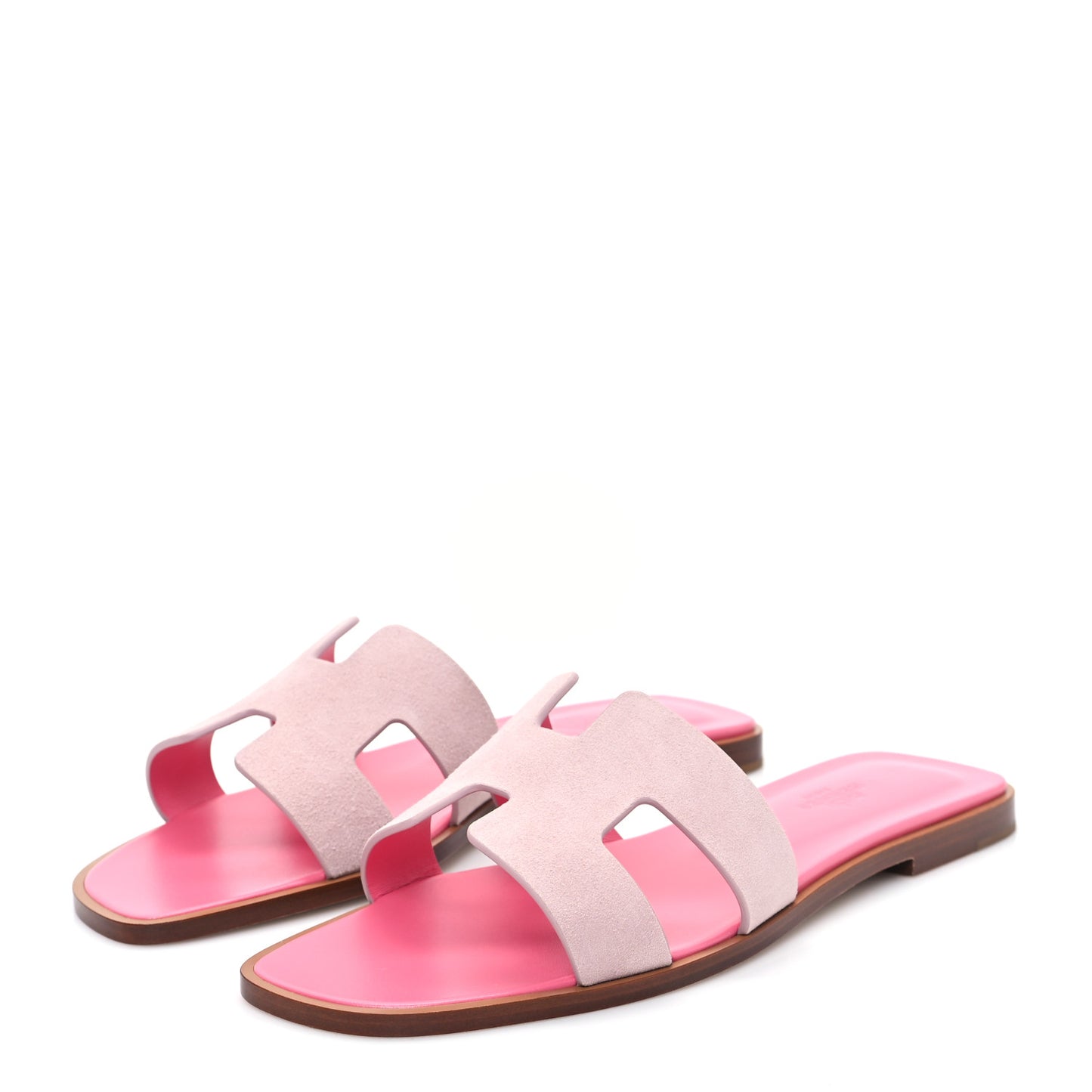 Suede Goatskin Oran Sandals 38.5 Rose Porcelaine