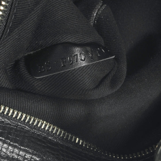 Valentino Garavani Textured Calfskin Medium Rockstud Tote Black 8 of 9
