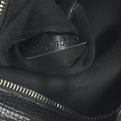 Valentino Garavani Textured Calfskin Medium Rockstud Tote Black 8 of 9