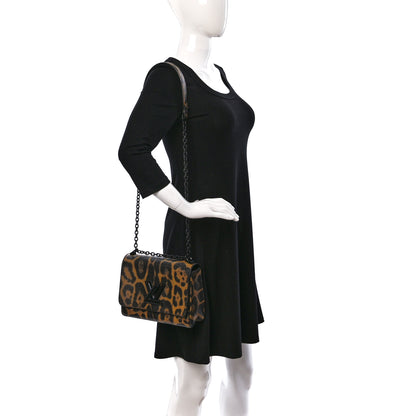 Louis Vuitton Calfskin Wild Animal Print Twist Shoulder Bag MM 2 of 9