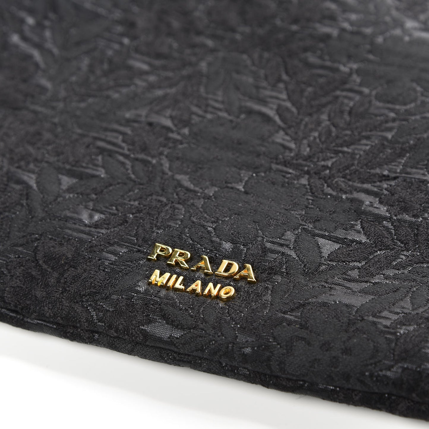 Lace Embroidered Drawstring Pouch Black