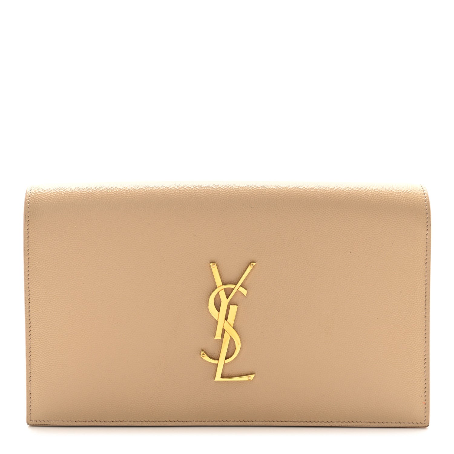 Saint Laurent Grain De Poudre Classic Kate Monogram Clutch Nude Powder 1 of 8