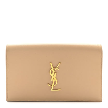 Saint Laurent Grain De Poudre Classic Kate Monogram Clutch Nude Powder 1 of 8