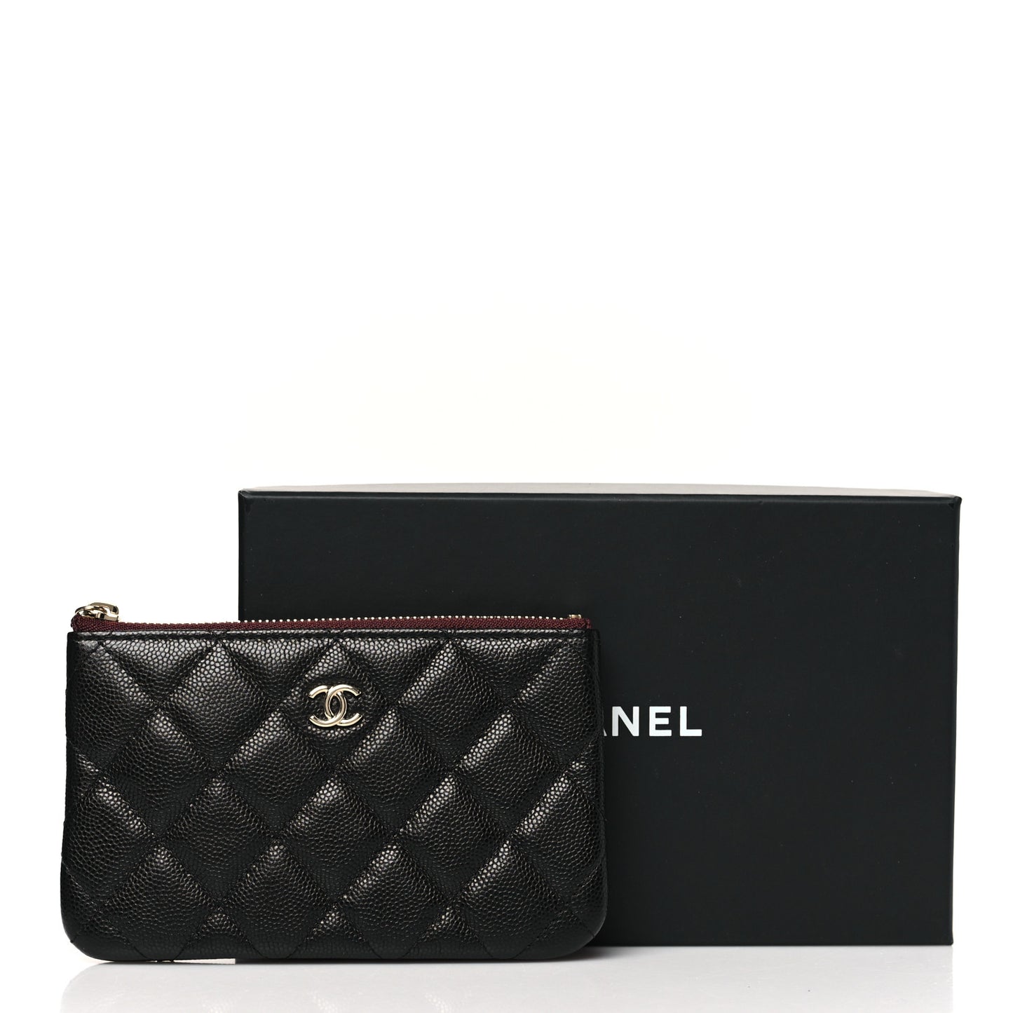 Caviar Quilted Small Cosmetic Case Black