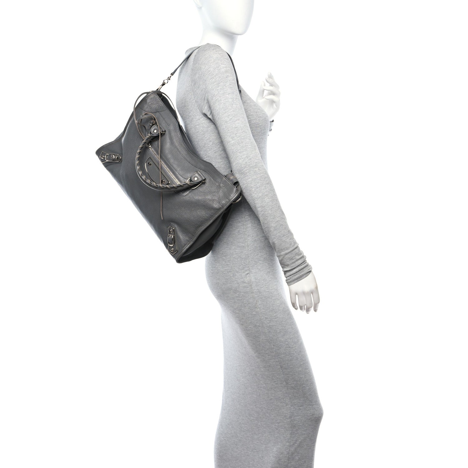 Balenciaga Chevre Silver Metallic Edge Hardware City Gris Acier 2 of 11