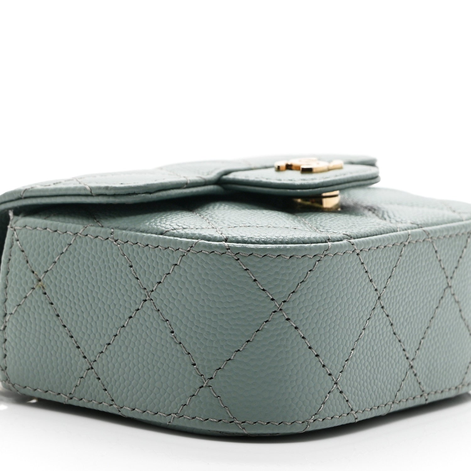 Chanel Caviar Quilted Mini Clutch With Chain Green 10 of 12