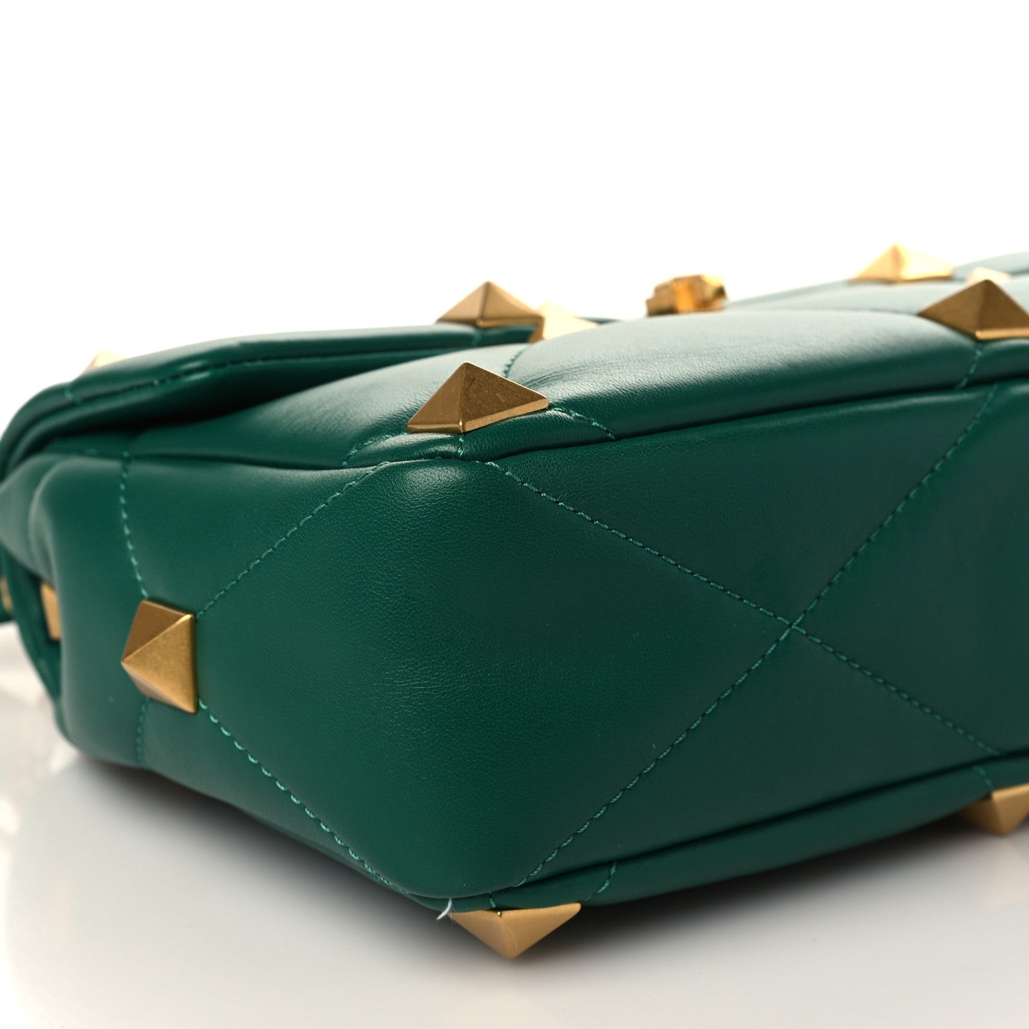 Valentino Garavani Nappa Large Roman Stud Shoulder Bag Jungle 7 of 8