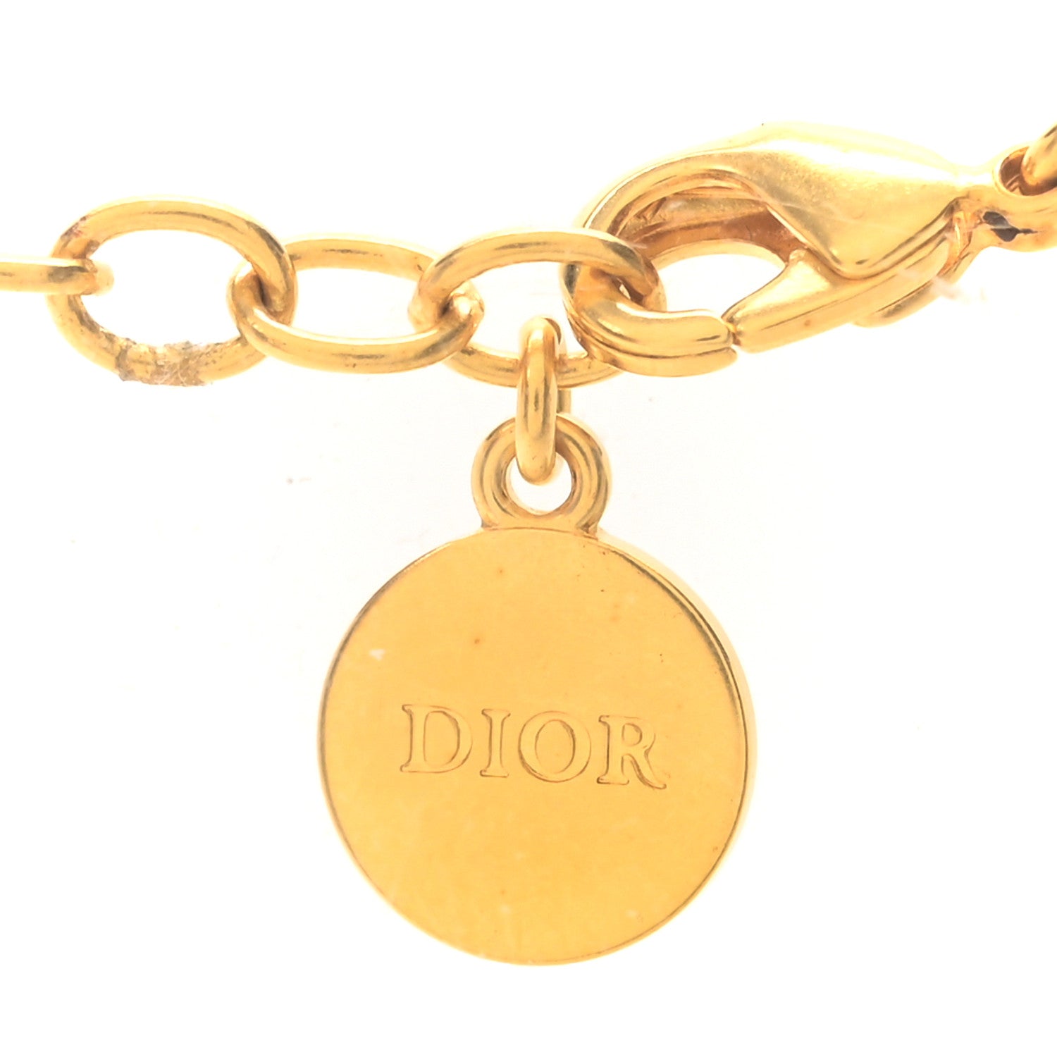 Christian Dior Metal Petit CD Choker Necklace Gold 1826075