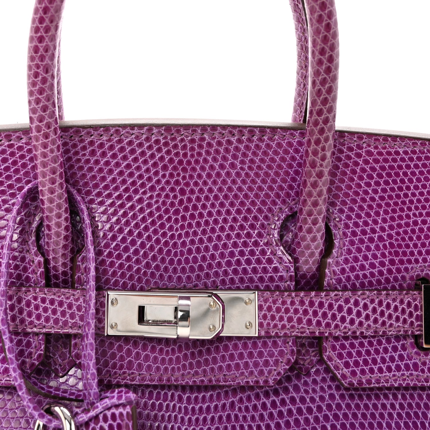 Hermes Lizard Birkin 25 Violet 7 of 10