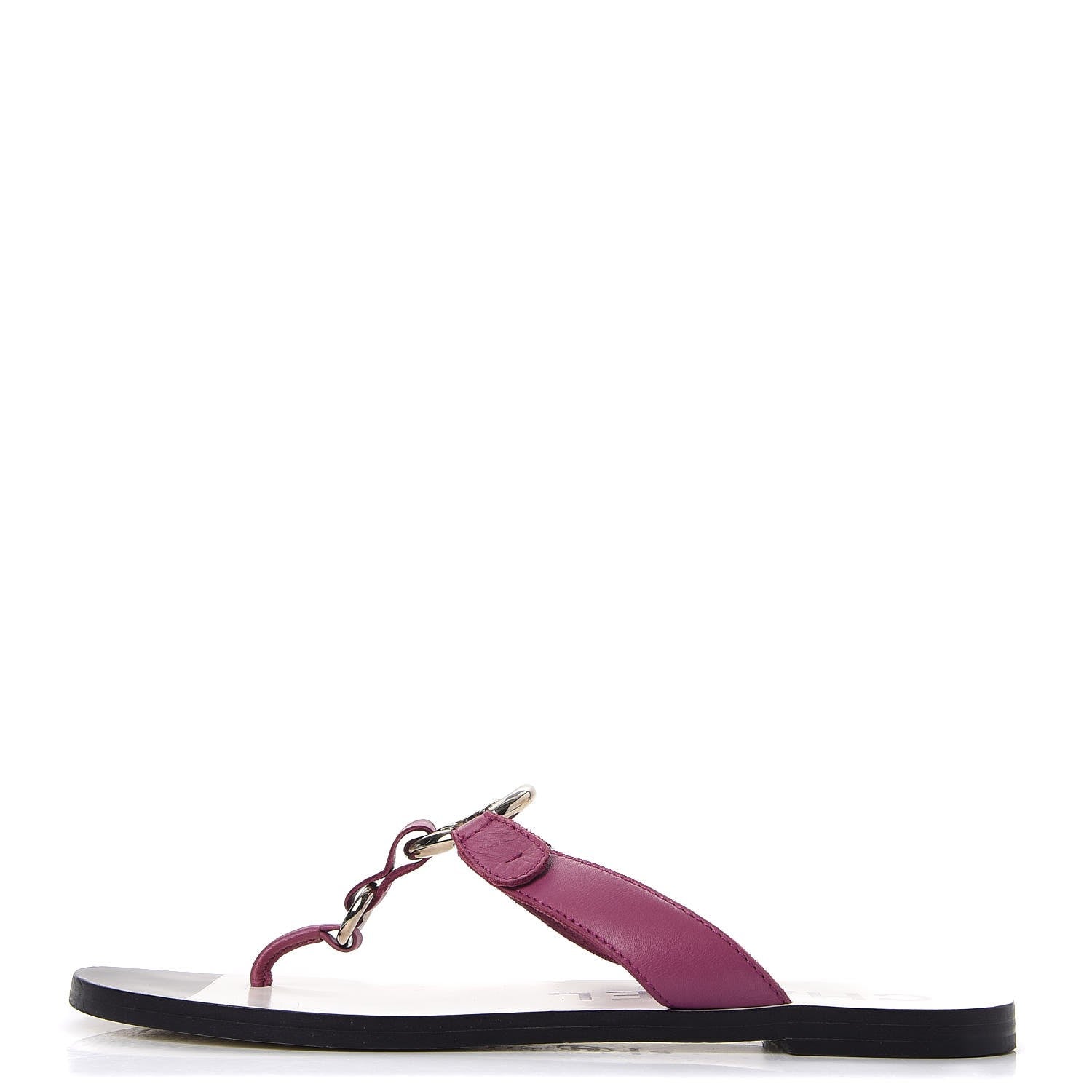 Chanel Lambskin CC Logo Thong Sandals 38 Purple 1 of 9