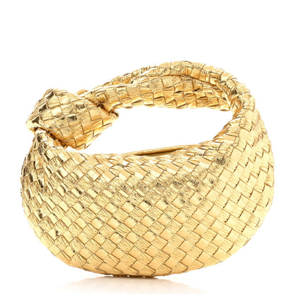 Bottega Veneta Laminated Calfskin Pressed Intreccio Mini Jodie Gold 1 of 10