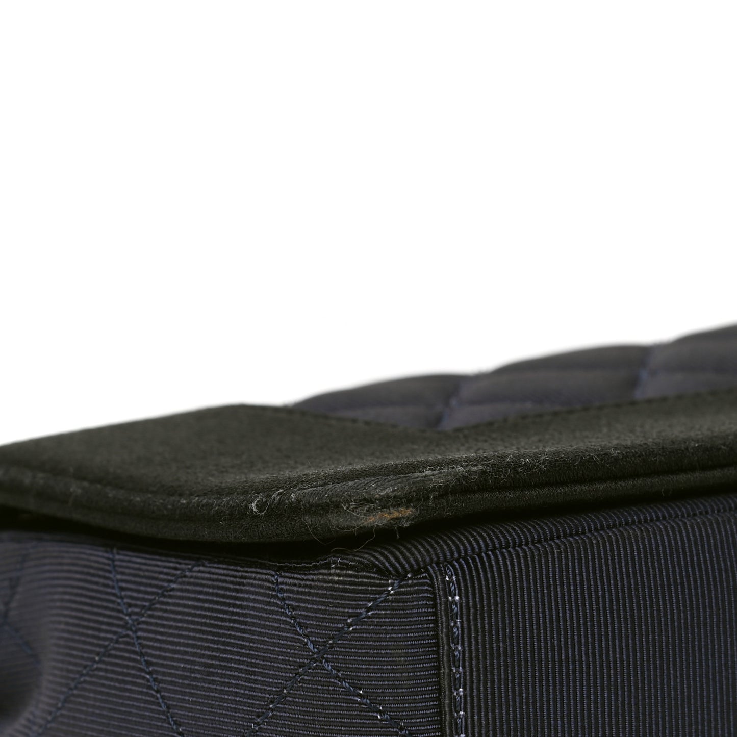 Grosgrain Satin Quilted Small Vintage Mademoiselle Flap Black