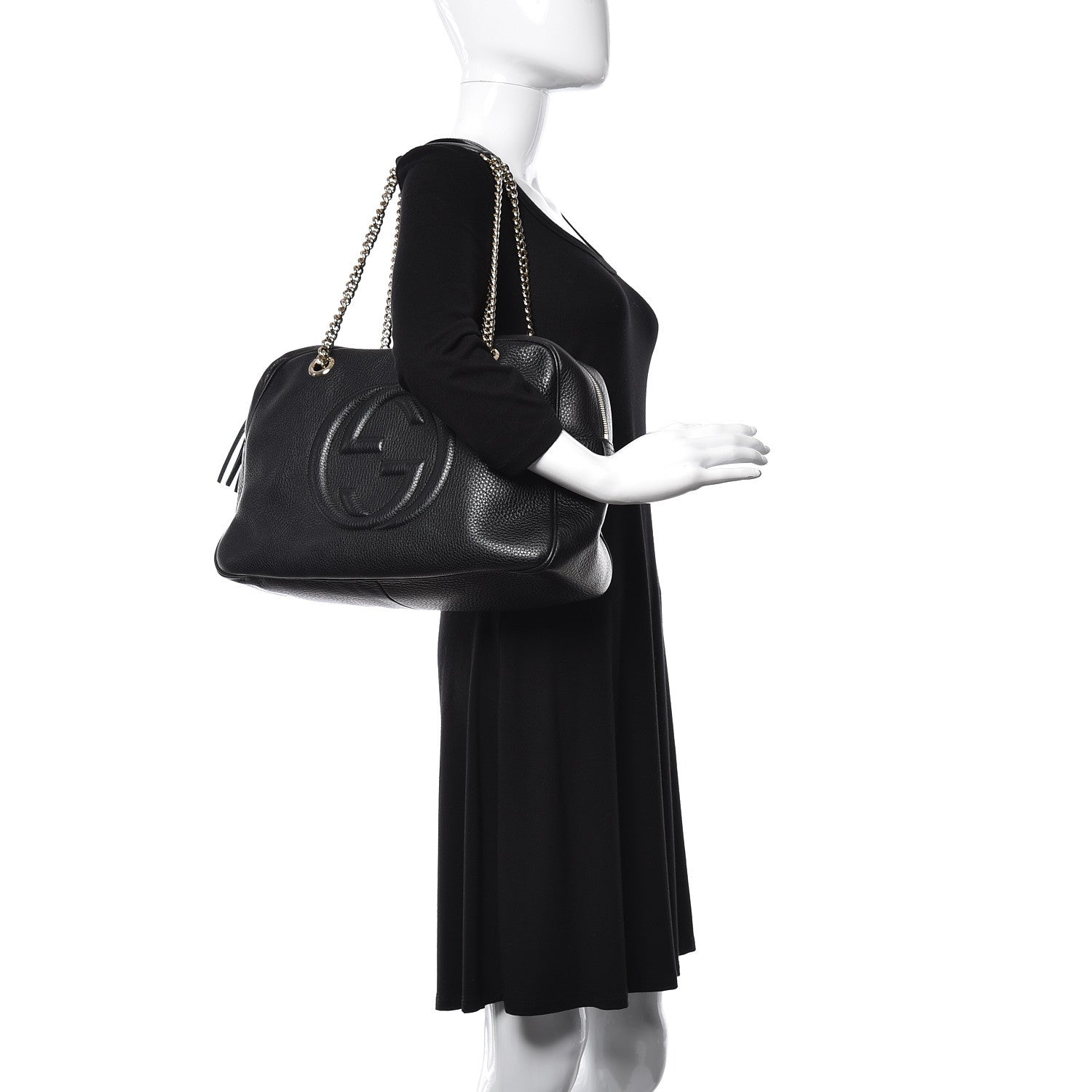 Gucci Pebbled Calfskin Medium Soho Bowler Black 3 of 14