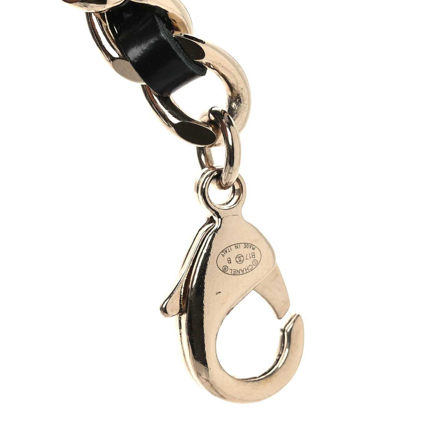 Lambskin Metal CC Chain Logo Belt Gold