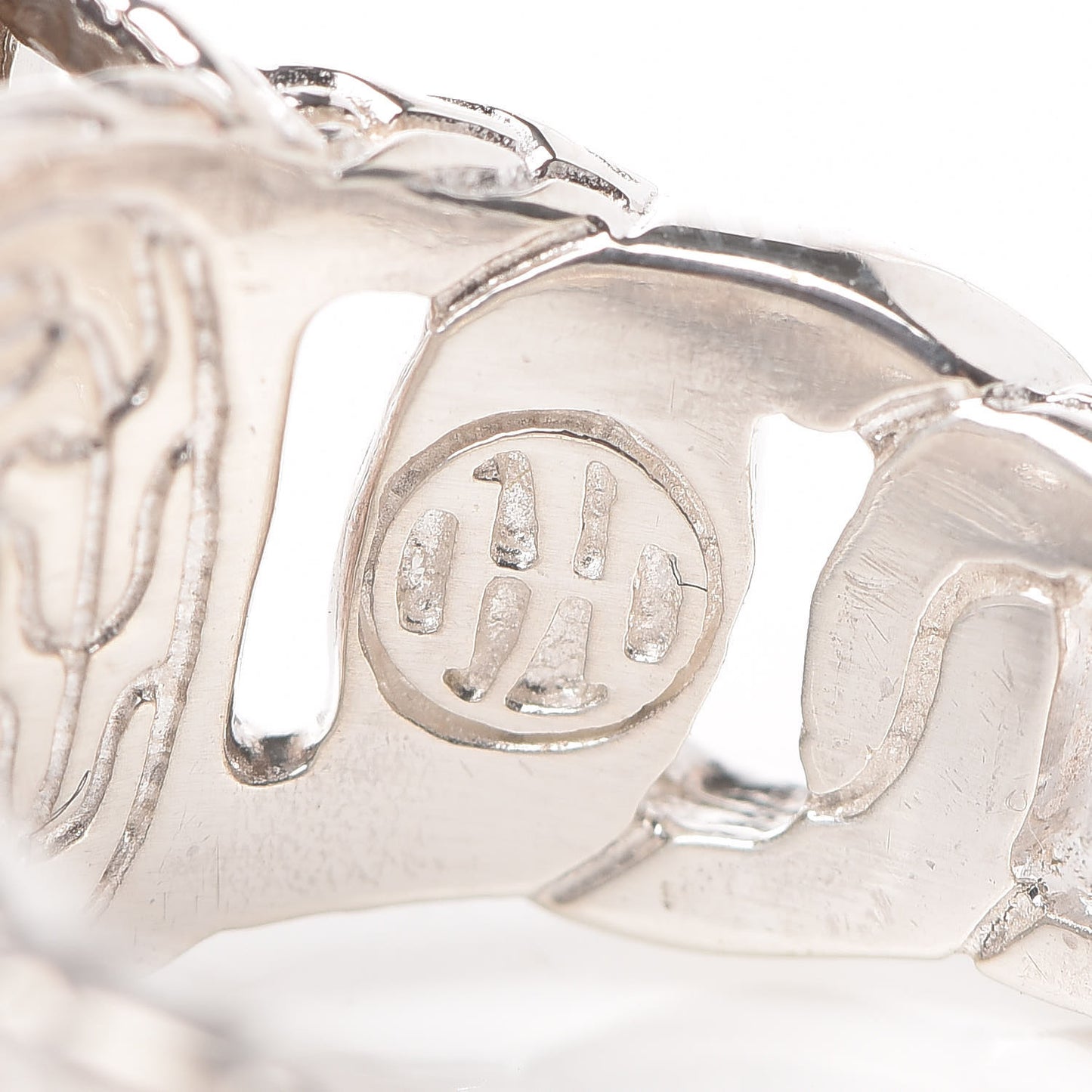Sterling Silver Diamond Classic Chain Square Ring 50 5.5
