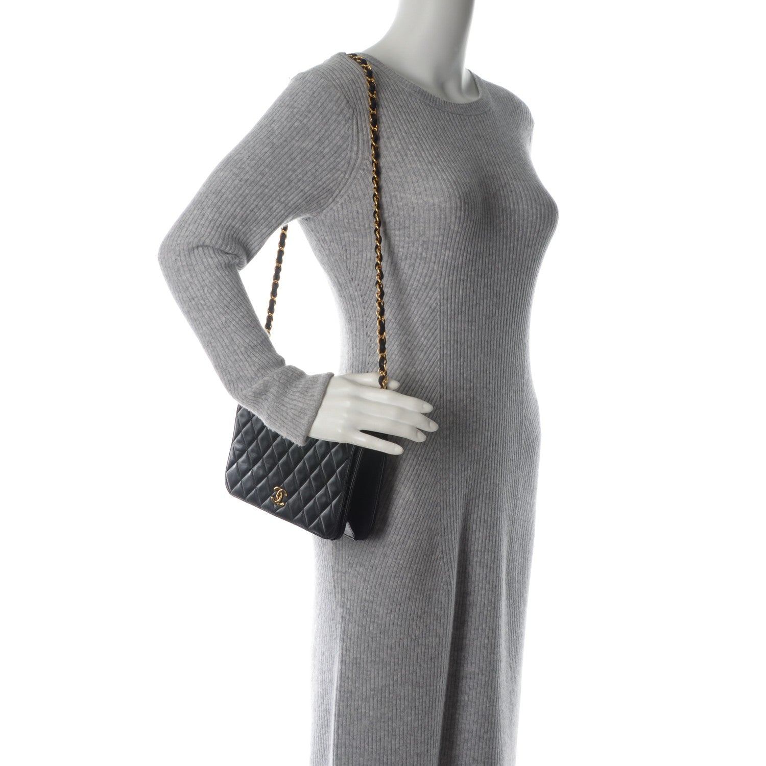 Chanel Lambskin Quilted Small Single Flap Black 2 of 9