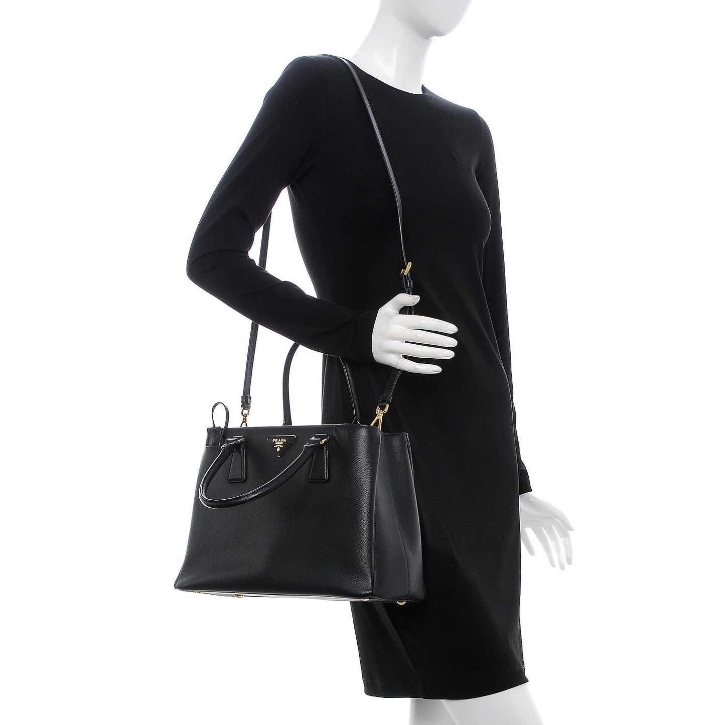 Saffiano Lux Medium Tote Nero Black