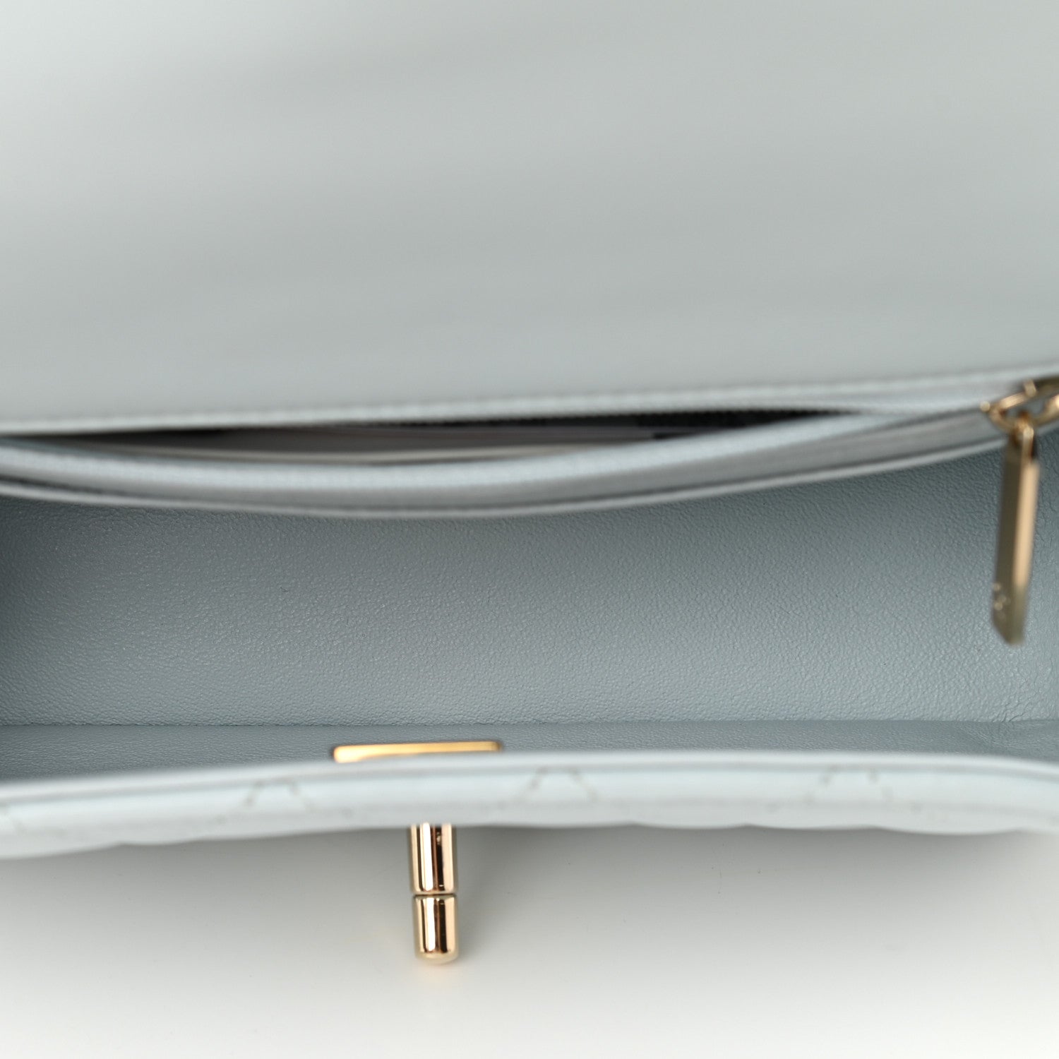 Chanel Lambskin Quilted Mini Top Handle Rectangular Flap Light Blue 5 of 10