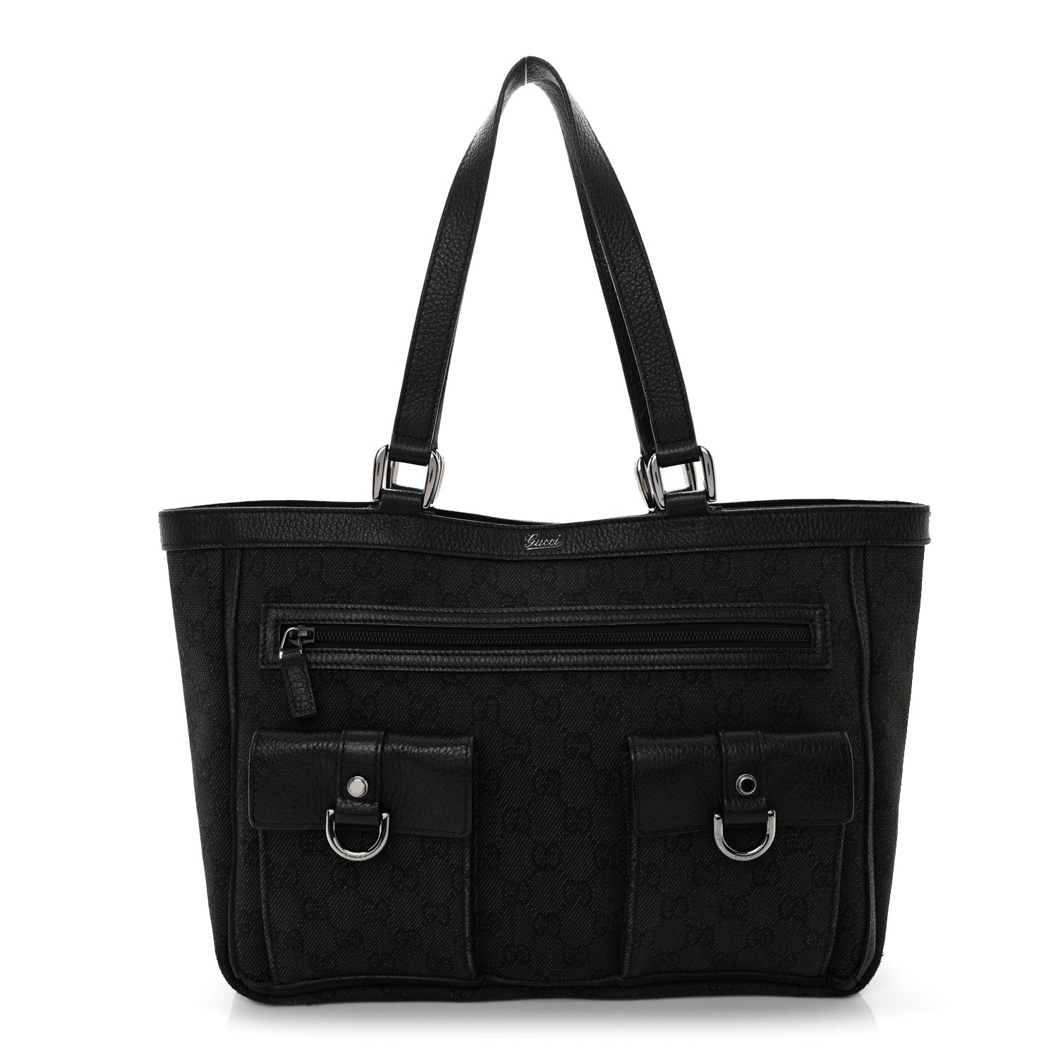 Gucci Monogram Abbey D Ring Tote Black 1 of 13