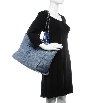 Chanel Canvas Large Deauville Tote Blue 2 of 8