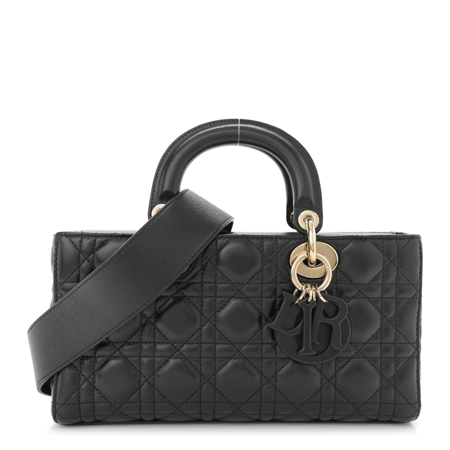 Lambskin Cannage Medium Lady D-Joy Black