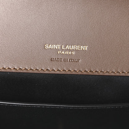 Saint Laurent Suede Chevron Quilted Medium LouLou Bark Brown 7 of 12