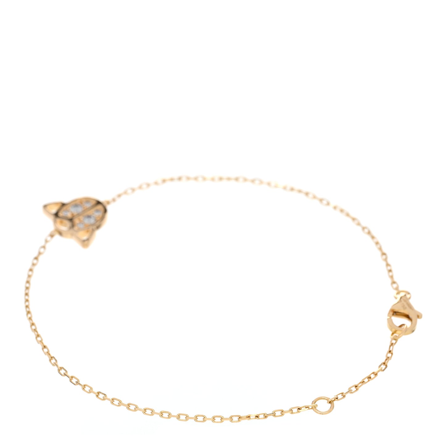 18K Yellow Gold Diamond Scarab Bracelet