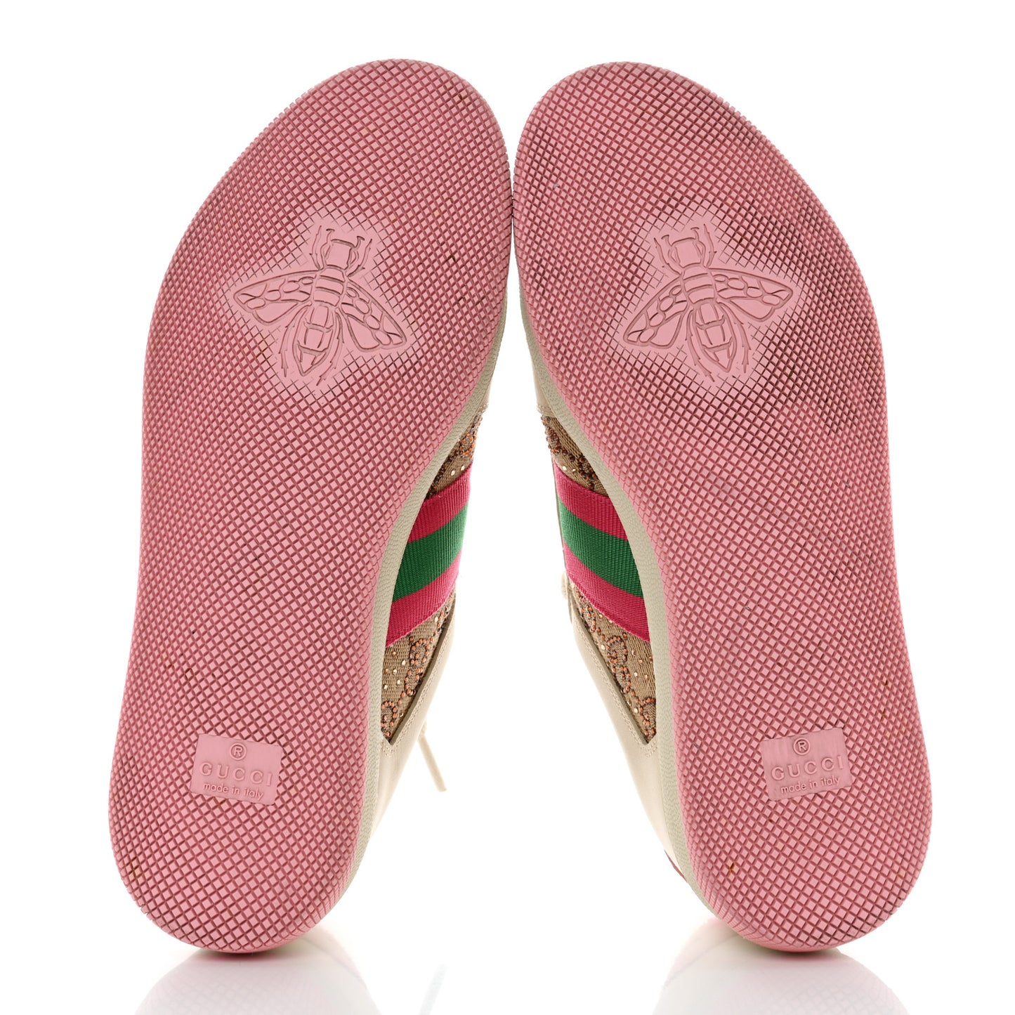 GG Monogram Nubuck Web Womens Screener Sneakers 37 New Sand Dusty Milk Pink