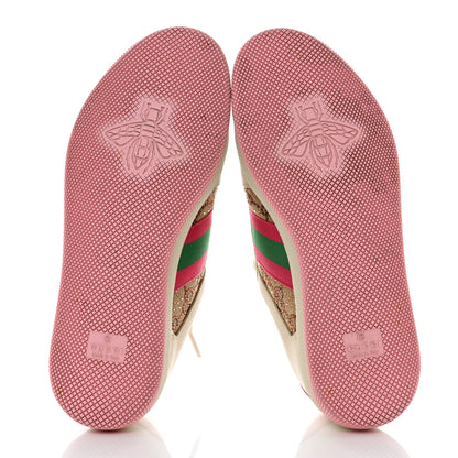 Gucci GG Monogram Nubuck Web Womens Screener Sneakers 37 New Sand Dusty Milk Pink 5 of 9