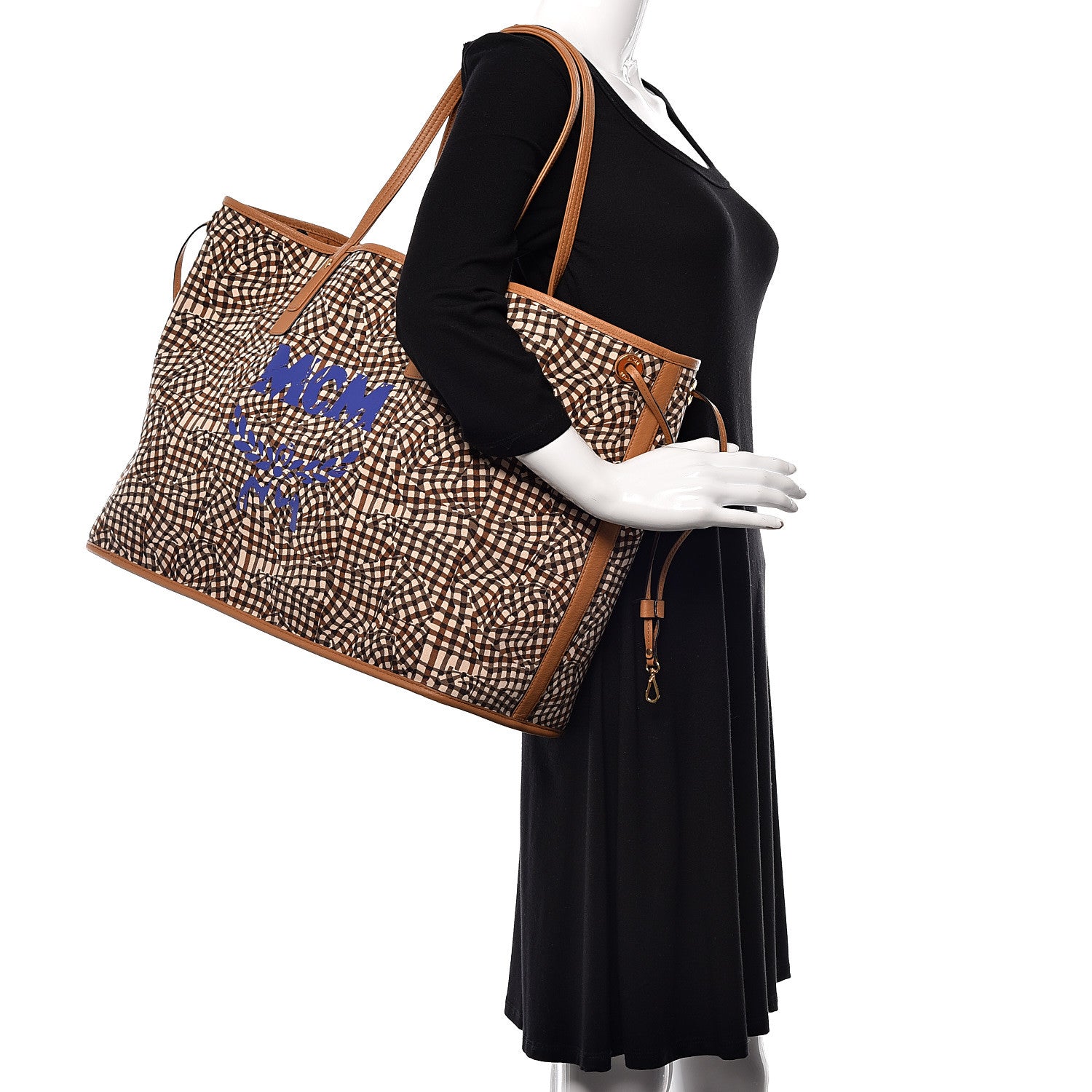 MCM Visetos Large Liz Reversible Shopper Tote Cognac 2 of 14