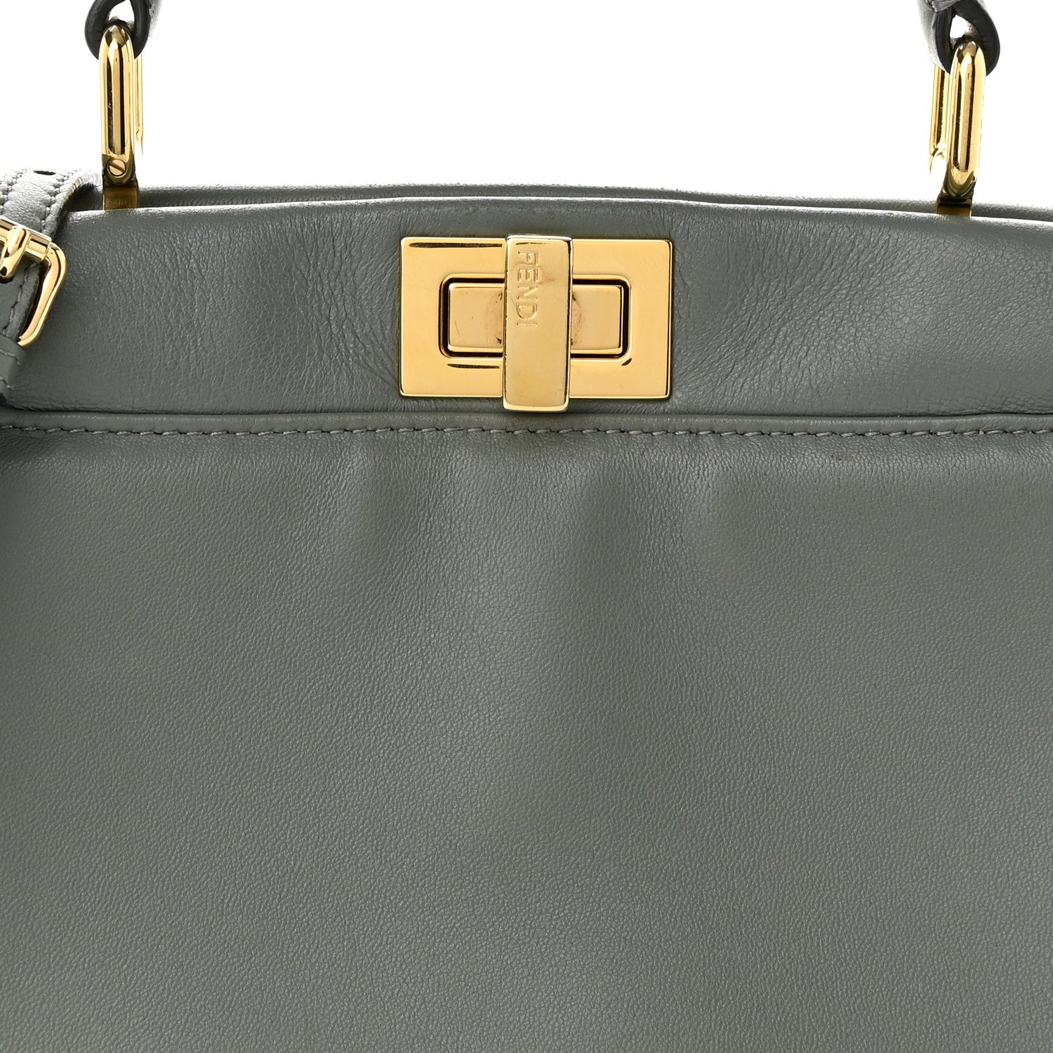 Fendi Nappa Mini Peekaboo Iconic Satchel Fumo 8 of 11