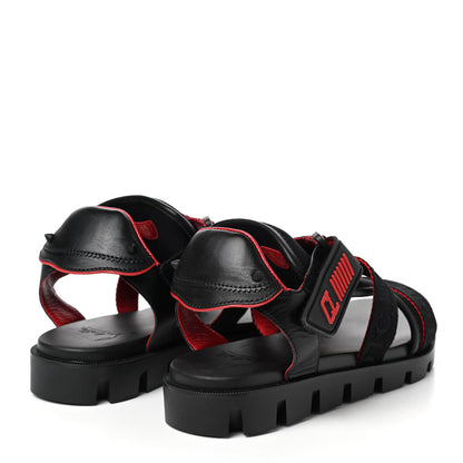 Christian Louboutin Calfskin Velcrissimo Flat Sandals 39 Black 4 of 8