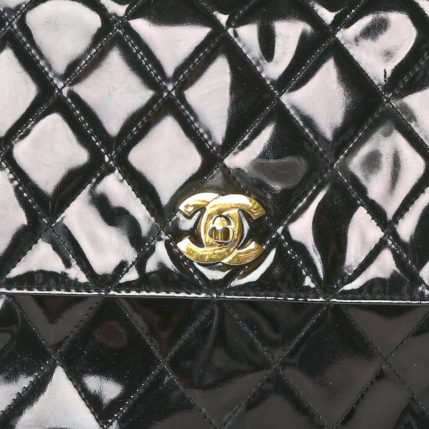 Chanel Patent Quilted Backpack Black 9 of 11