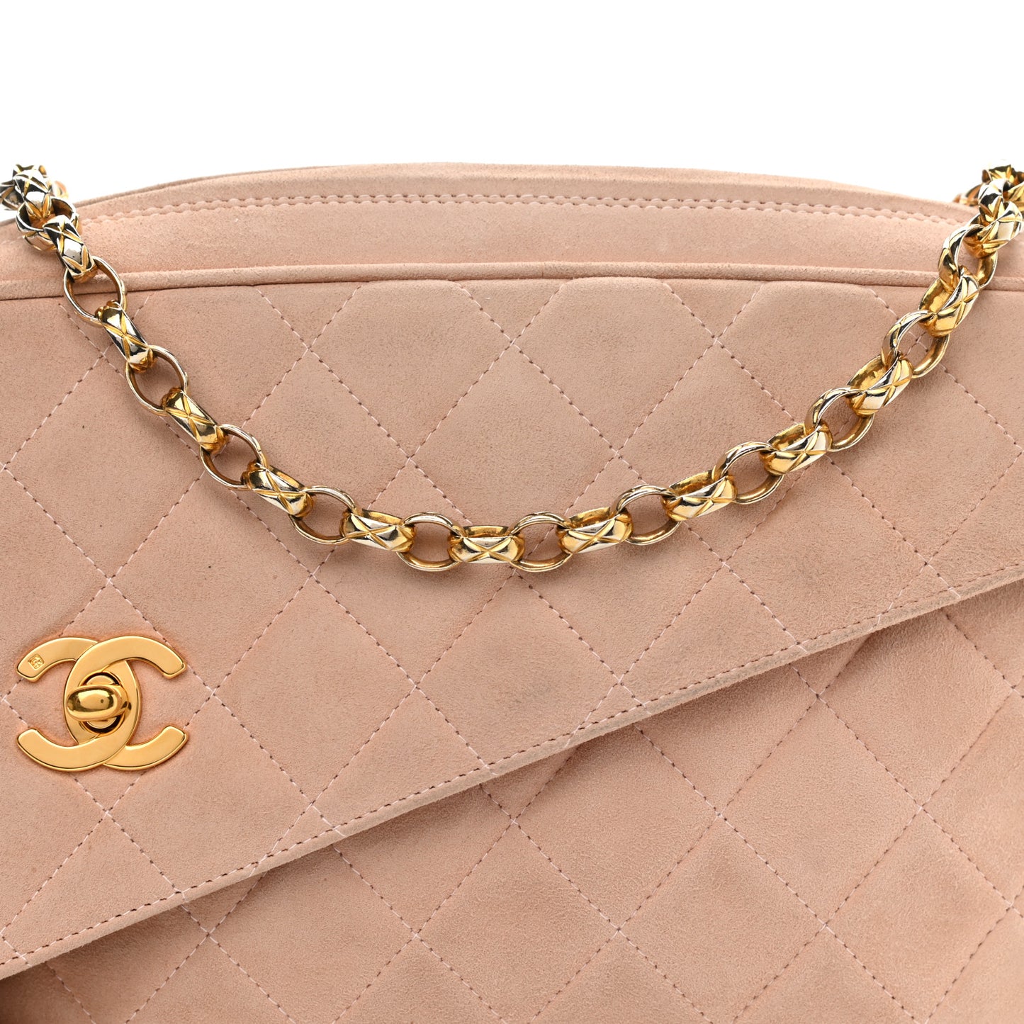 Suede Quilted CC Tassel Flap Camera Case Pink